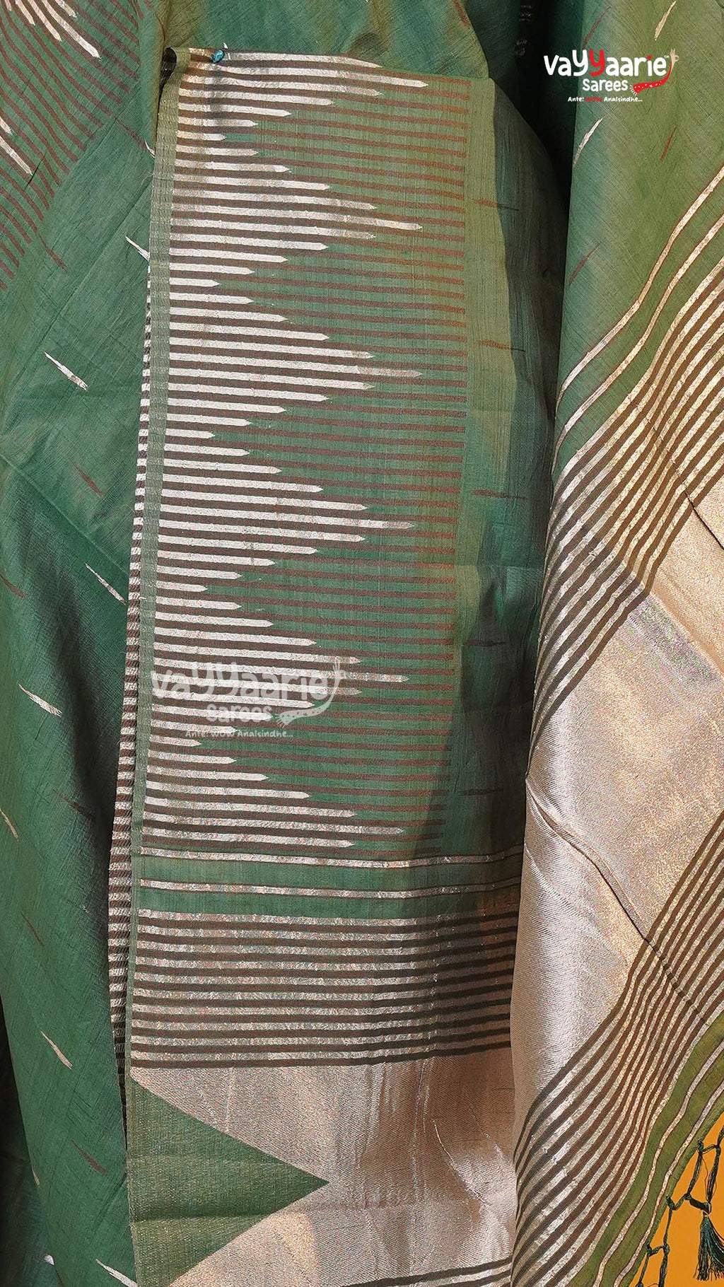Mehendi Green Semi Dupion Silk Saree | Fancy Ethnic Wear Saree | Vayyaarie Sarees