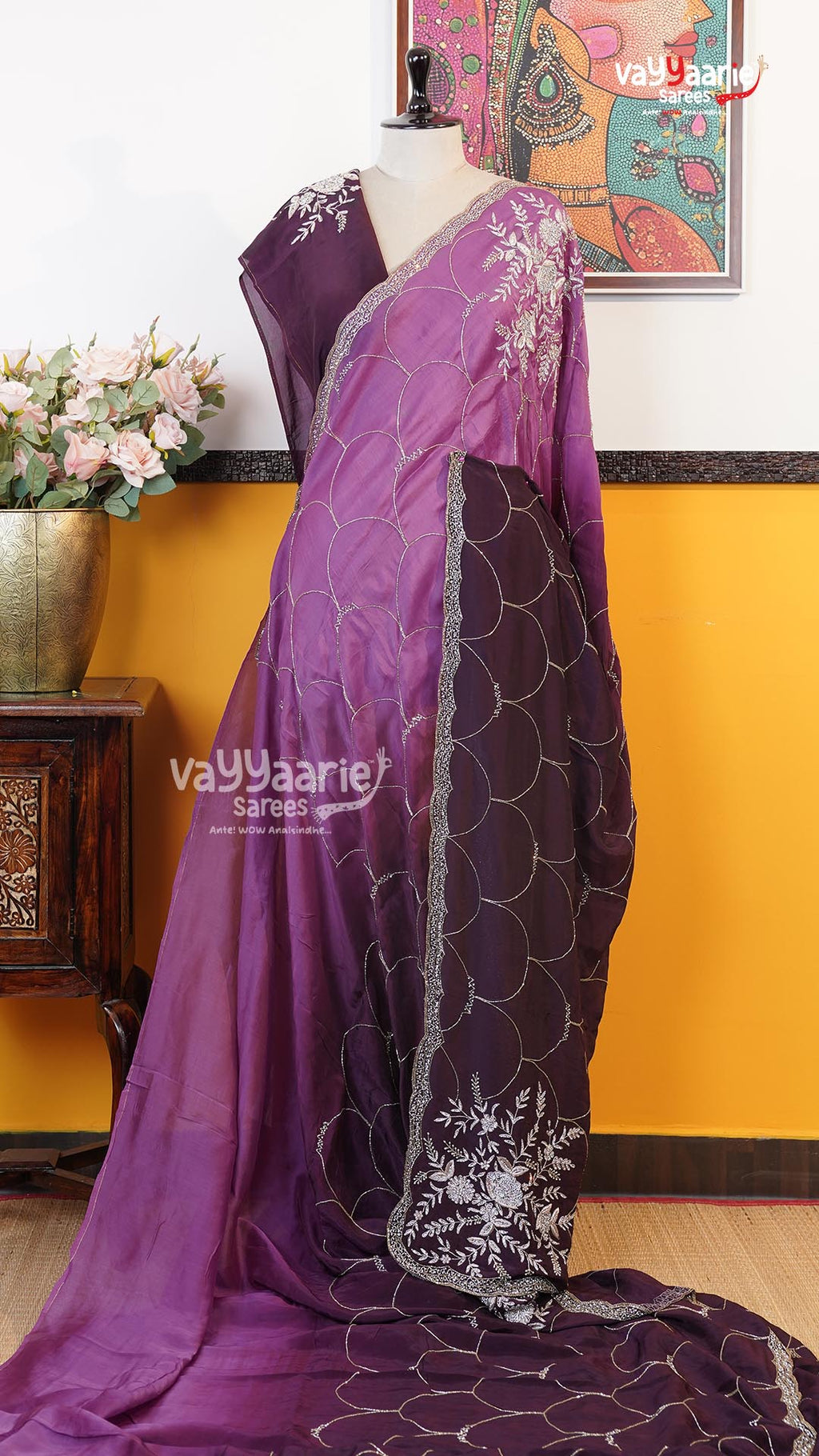 Wine Fancy Saree | Fancy Ethnic Wear Saree | Vayyaarie Sarees