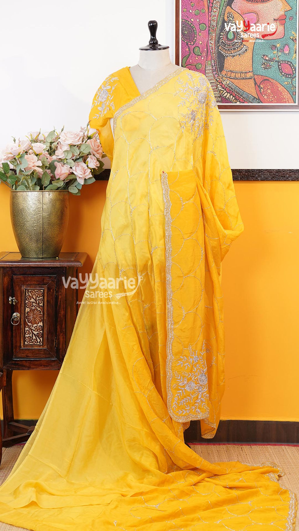 Yellow Fancy Saree | Designer Ethnic Wear Saree | Vayyaarie Sarees