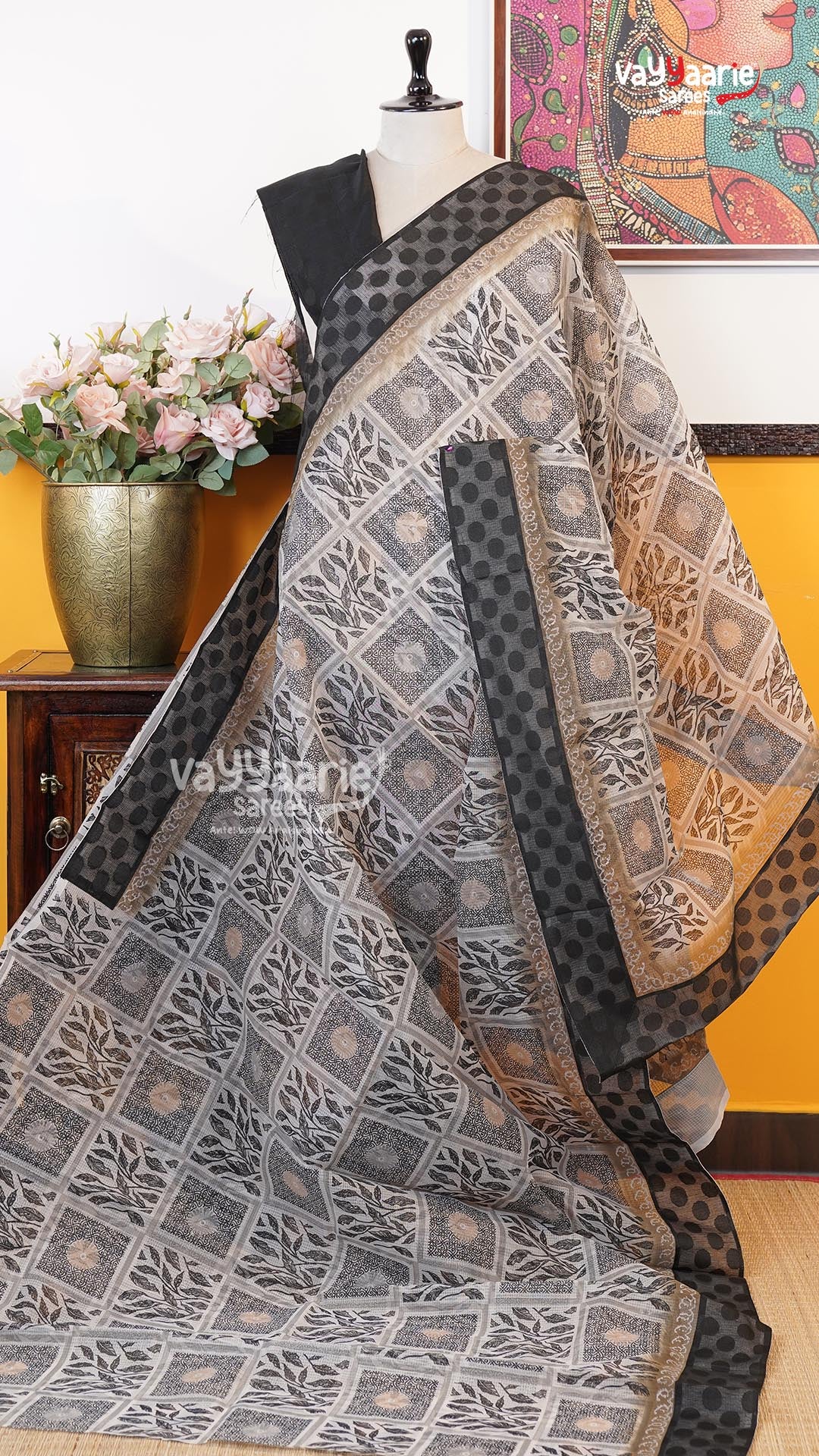 White Silk Kota Saree | Classic Handloom Saree | Vayyaarie Sarees