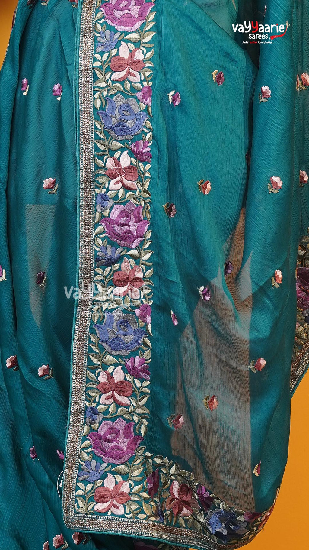 Rama Green Glass Tissue Saree | Designer Ethnic Wear Saree | Vayyaarie Sarees