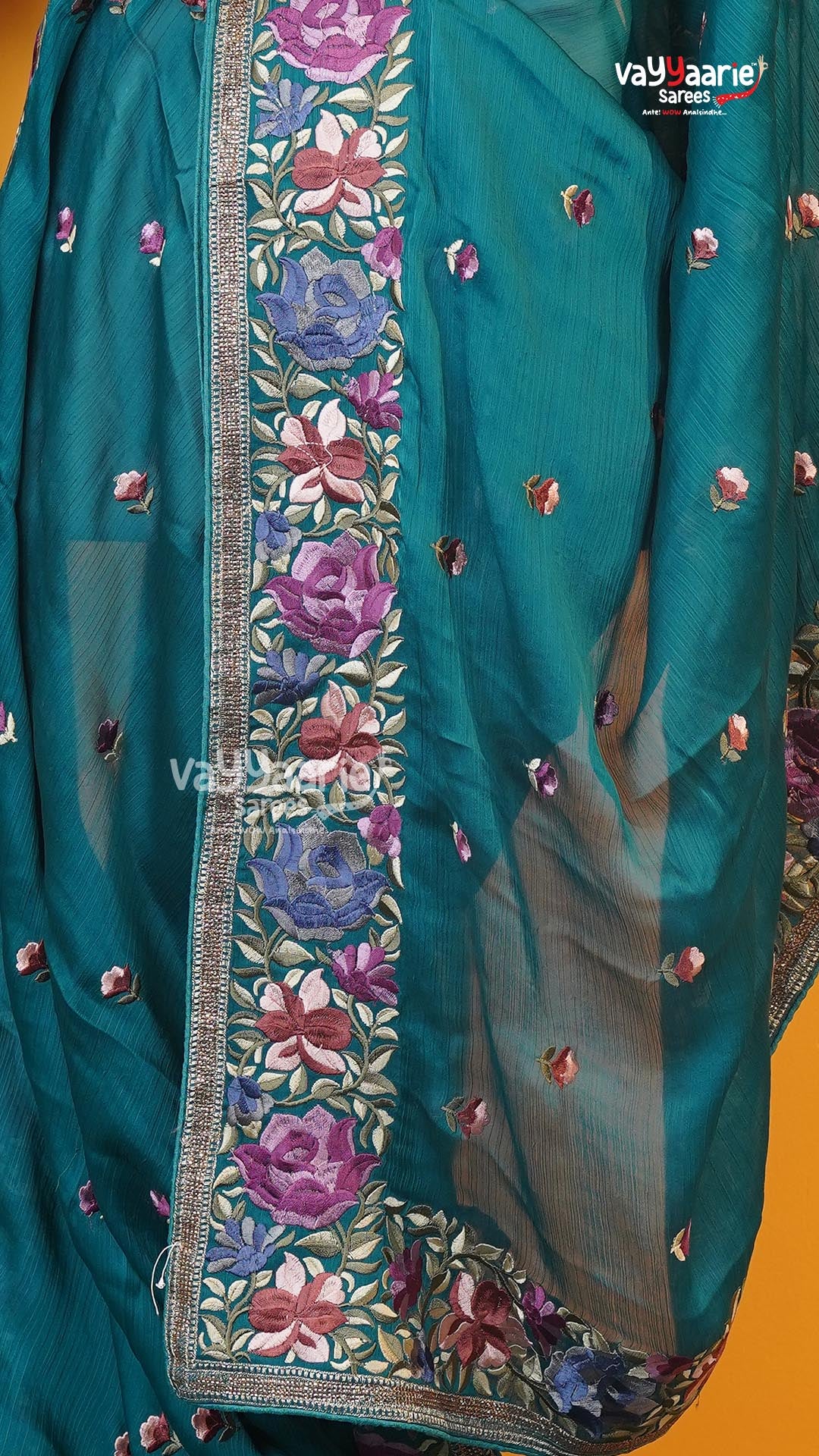 Rama Green Glass Tissue Saree | Designer Ethnic Wear Saree | Vayyaarie Sarees