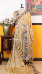 Biscuit Glass Tissue Saree | Designer Ethnic Wear Saree | Vayyaarie Sarees