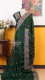 Dark Green Glass Tissue Saree | Designer Ethnic Wear Saree | Vayyaarie Sarees