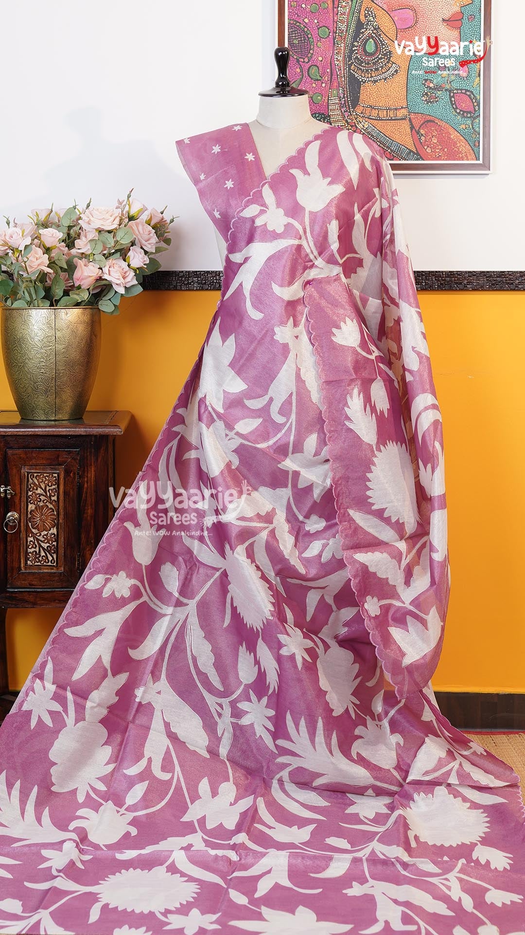 Onion Pink Organza Saree | Fancy Ethnic Wear Saree | Vayyaarie Sarees