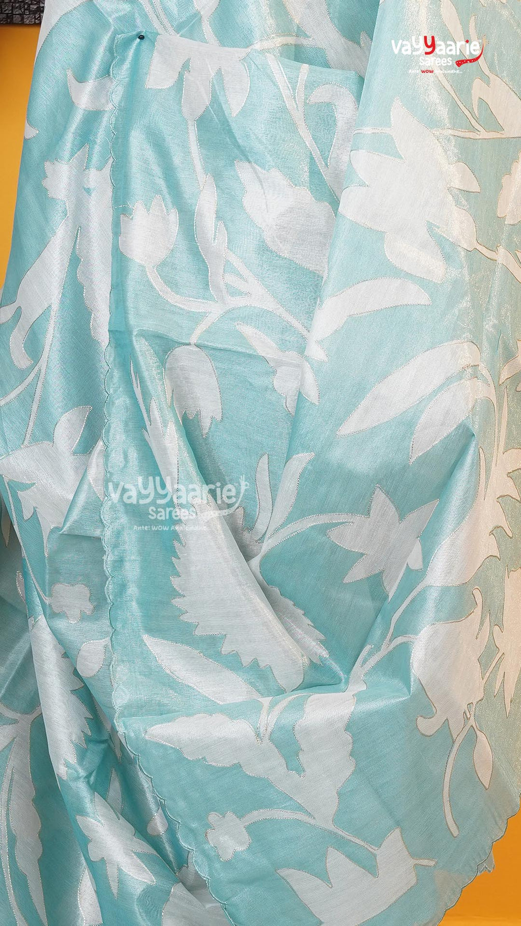 Sea Green Organza Saree | Fancy Ethnic Wear Saree | Vayyaarie Sarees