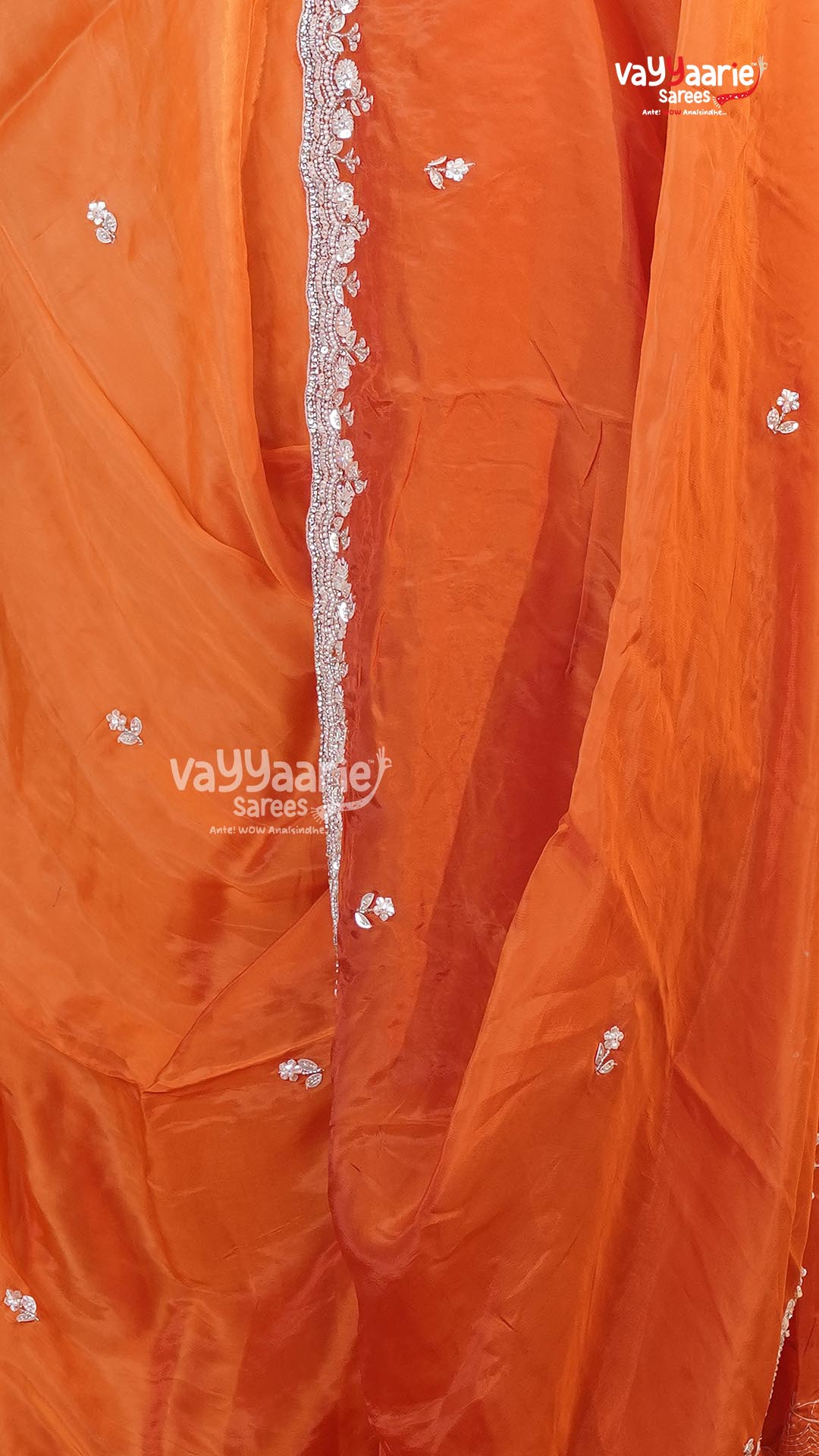 Orange Fancy Saree | Designer Ethnic Wear Saree | Vayyaarie Sarees