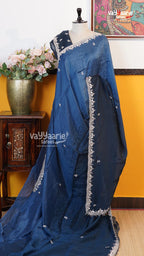 Navy Blue Fancy Saree | Designer Ethnic Wear Saree | Vayyaarie Sarees