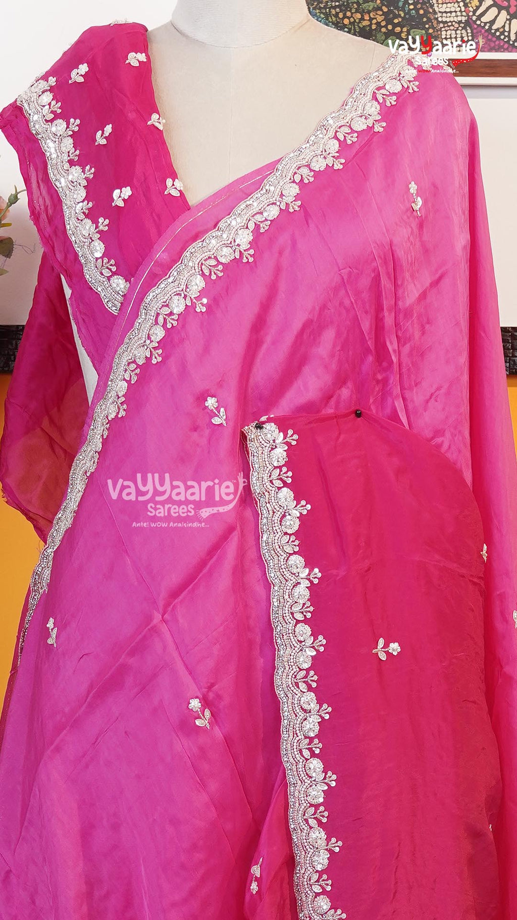 Rani Pink Fancy Saree | Designer Ethnic Wear Saree | Vayyaarie Sarees