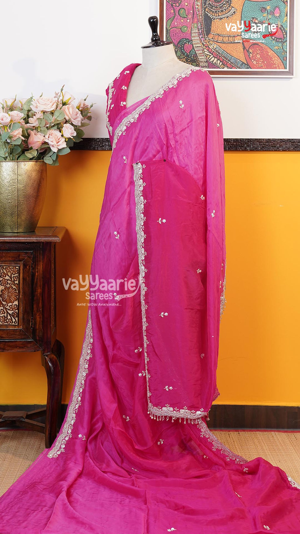 Rani Pink Fancy Saree | Designer Ethnic Wear Saree | Vayyaarie Sarees