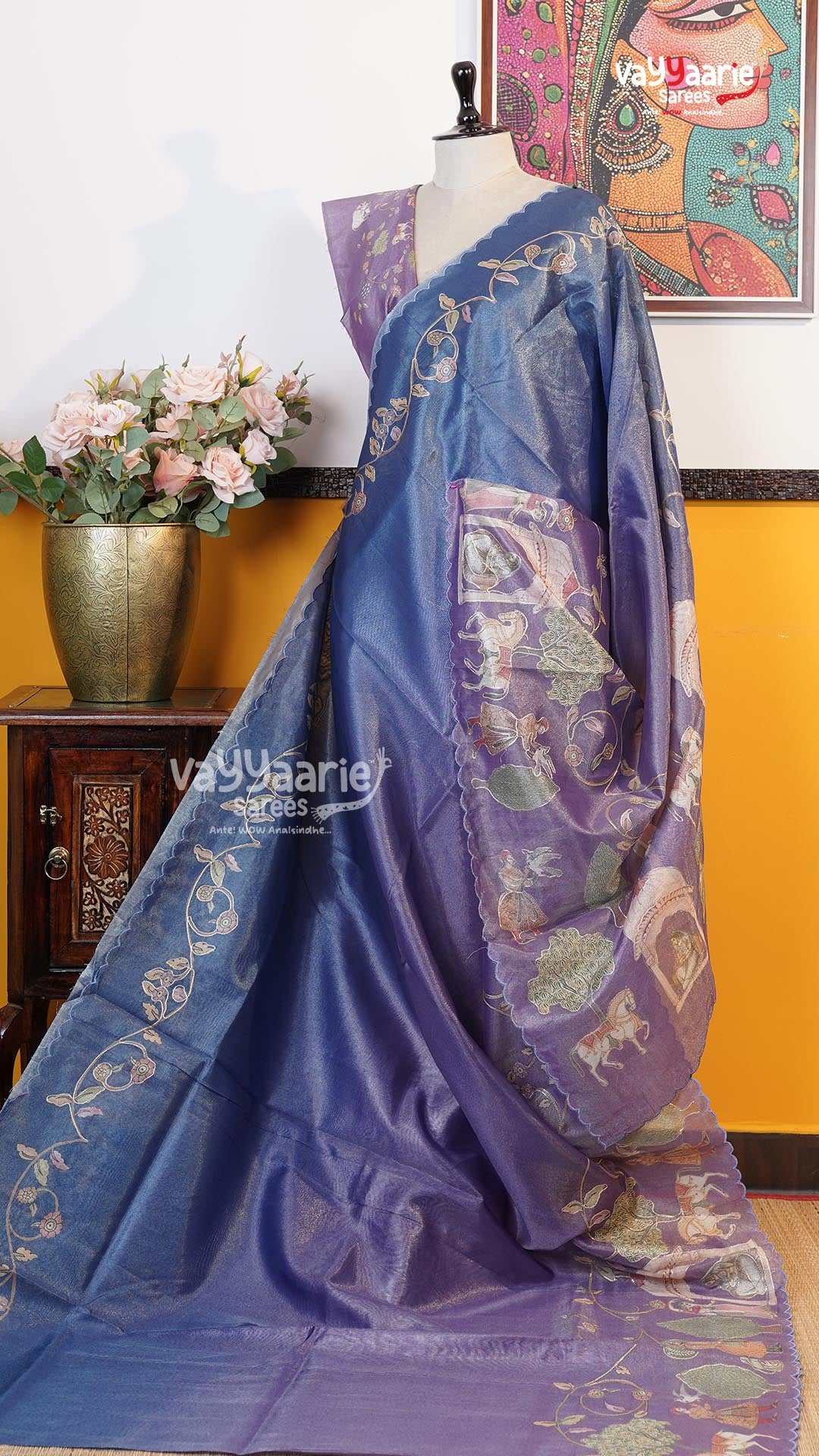 Lavender Organza Saree | Fancy Ethnic Wear Saree | Vayyaarie Sarees
