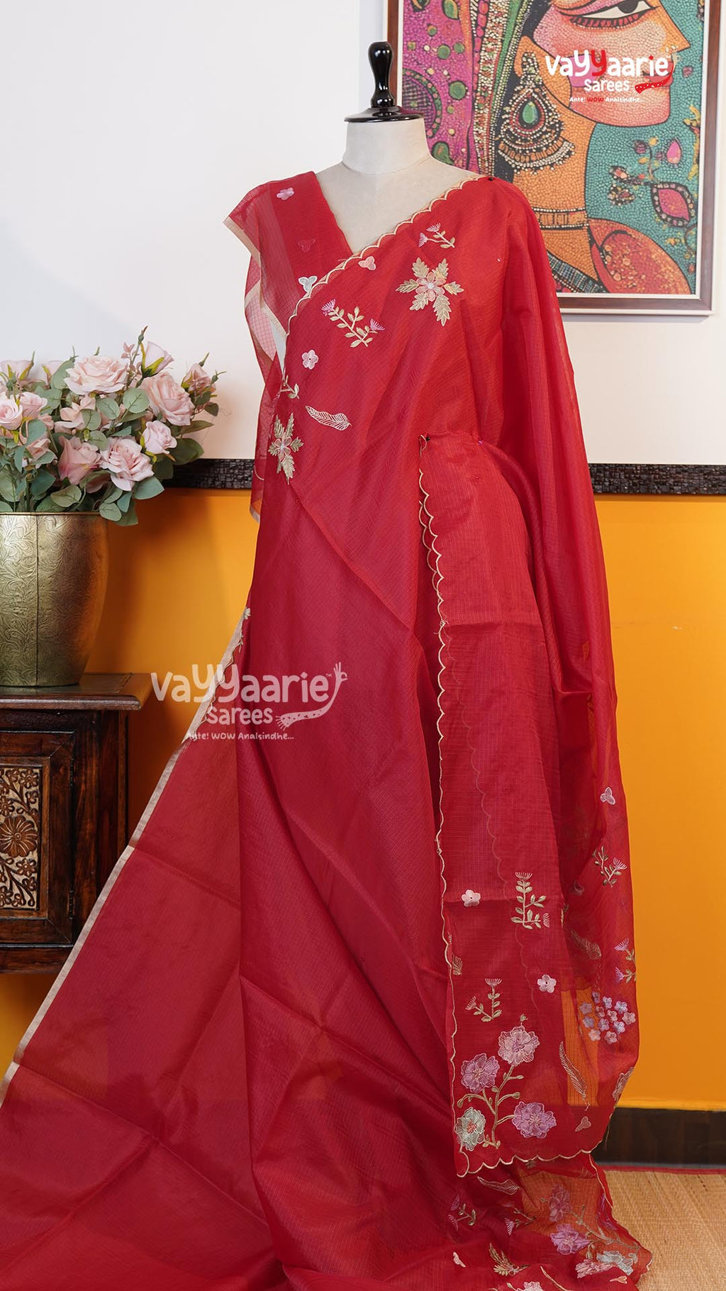Red Fancy Saree | Fancy Ethnic Wear Saree | Vayyaarie Sarees