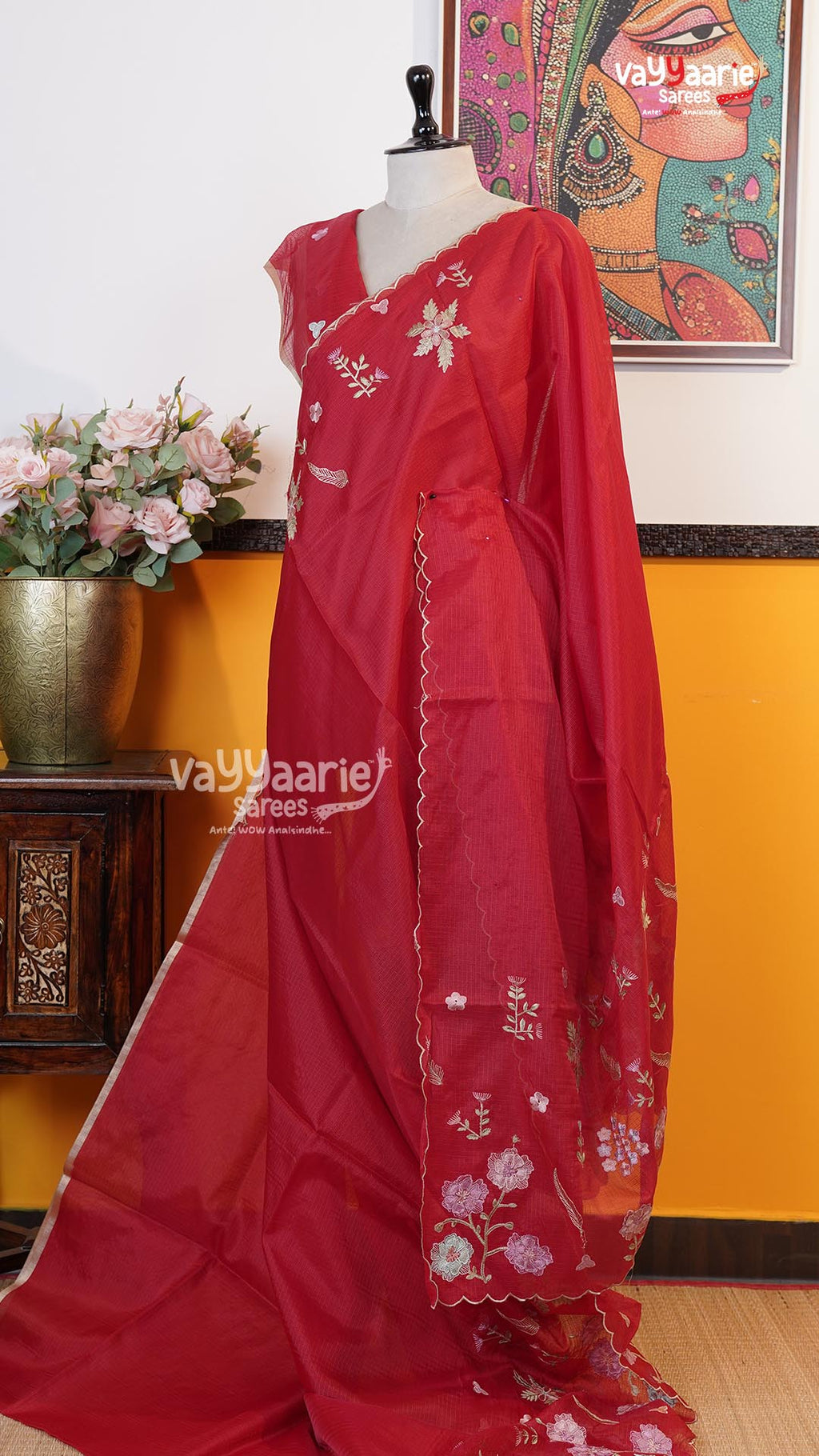 Red Fancy Saree | Fancy Ethnic Wear Saree | Vayyaarie Sarees