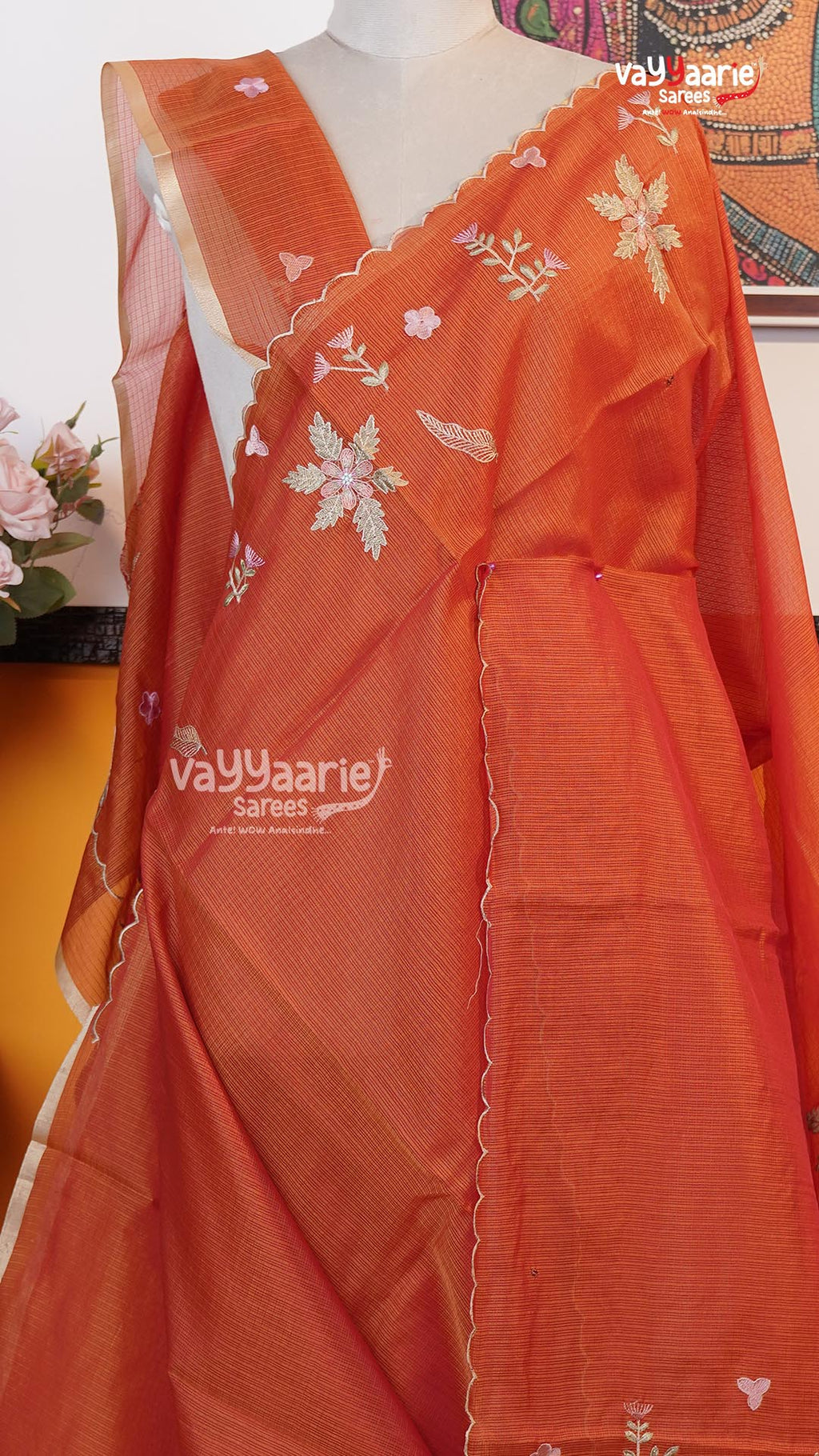 Rust Fancy Saree | Fancy Ethnic Wear Saree | Vayyaarie Sarees