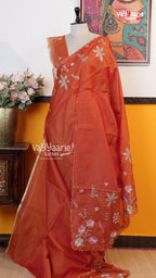 Rust Fancy Saree | Fancy Ethnic Wear Saree | Vayyaarie Sarees