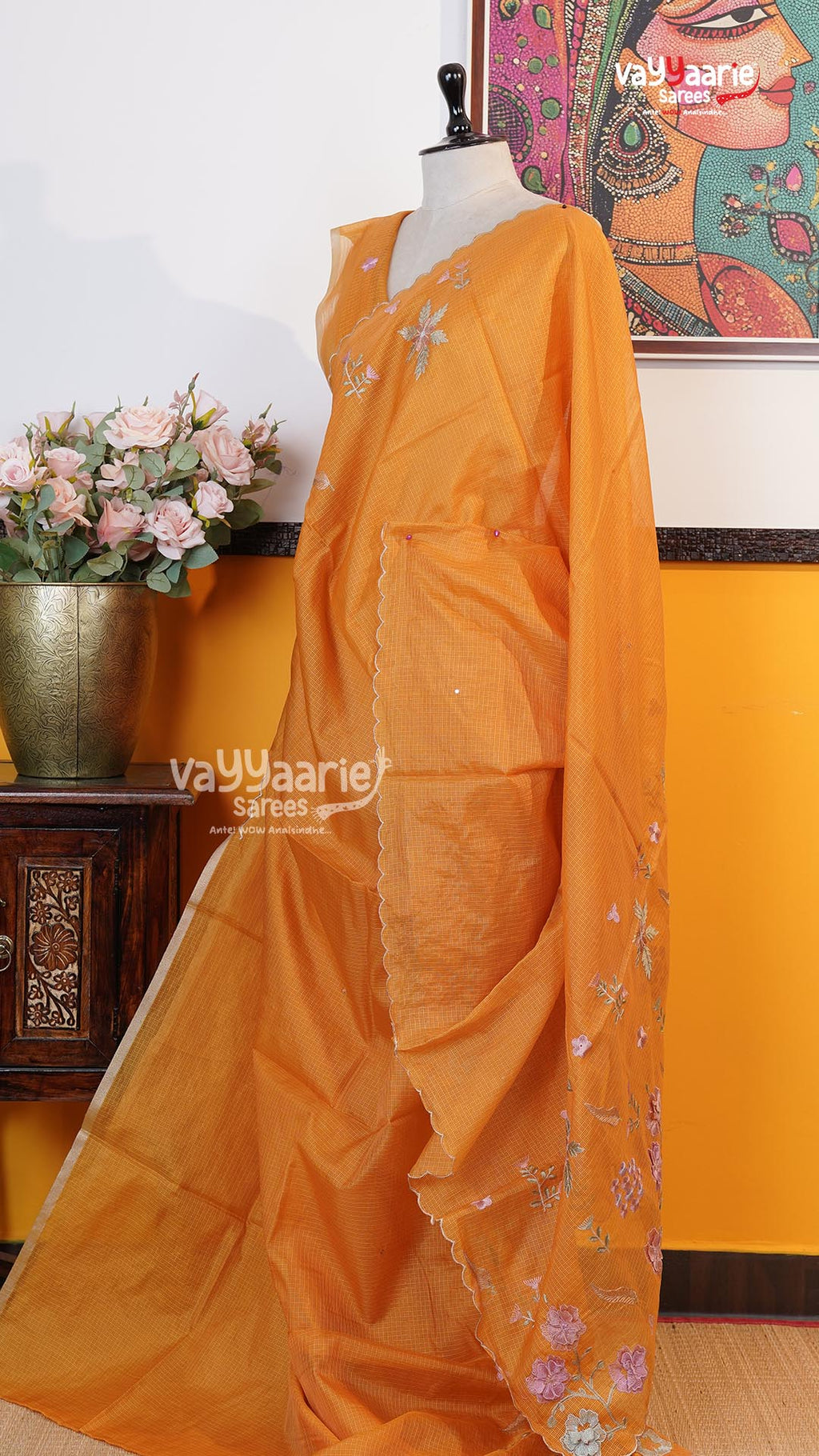 Gold Fancy Saree | Fancy Ethnic Wear Saree | Vayyaarie Sarees