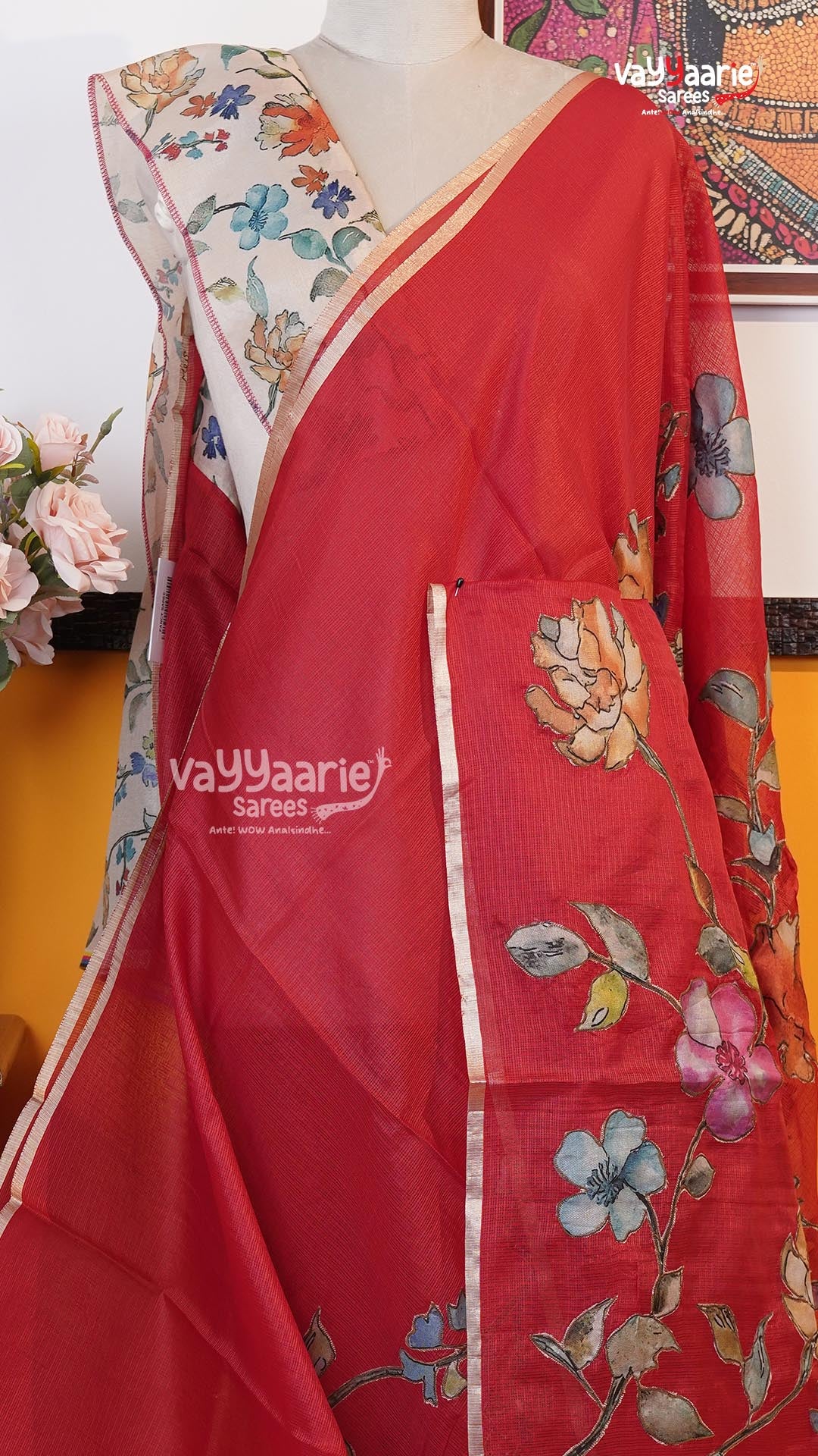 Red Fancy Saree | Fancy Ethnic Wear Saree | Vayyaarie Sarees