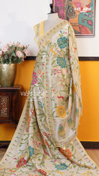 Light Yellow Fancy Saree | Traditional Ethnic Saree | Vayyaarie Sarees