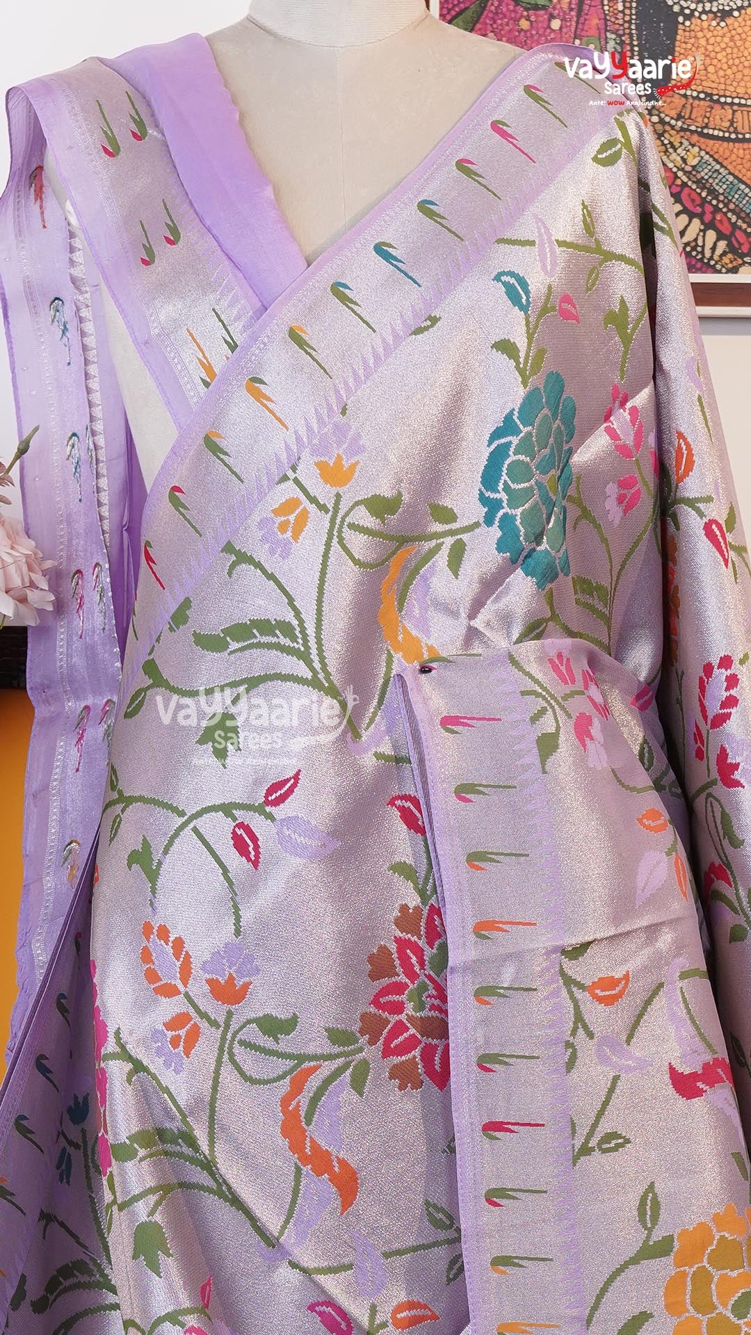 Lavender Fancy Saree | Traditional Ethnic Saree | Vayyaarie Sarees