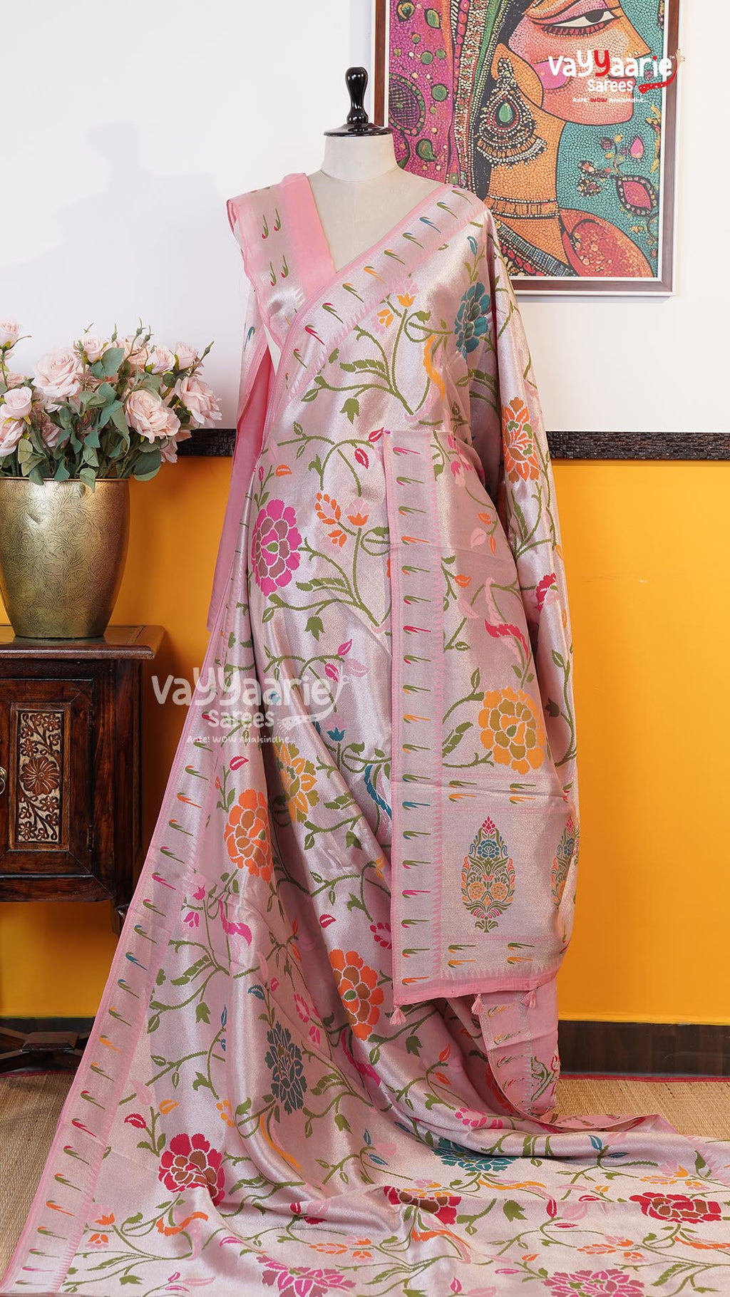 Peach Fancy Saree | Traditional Ethnic Saree | Vayyaarie Sarees