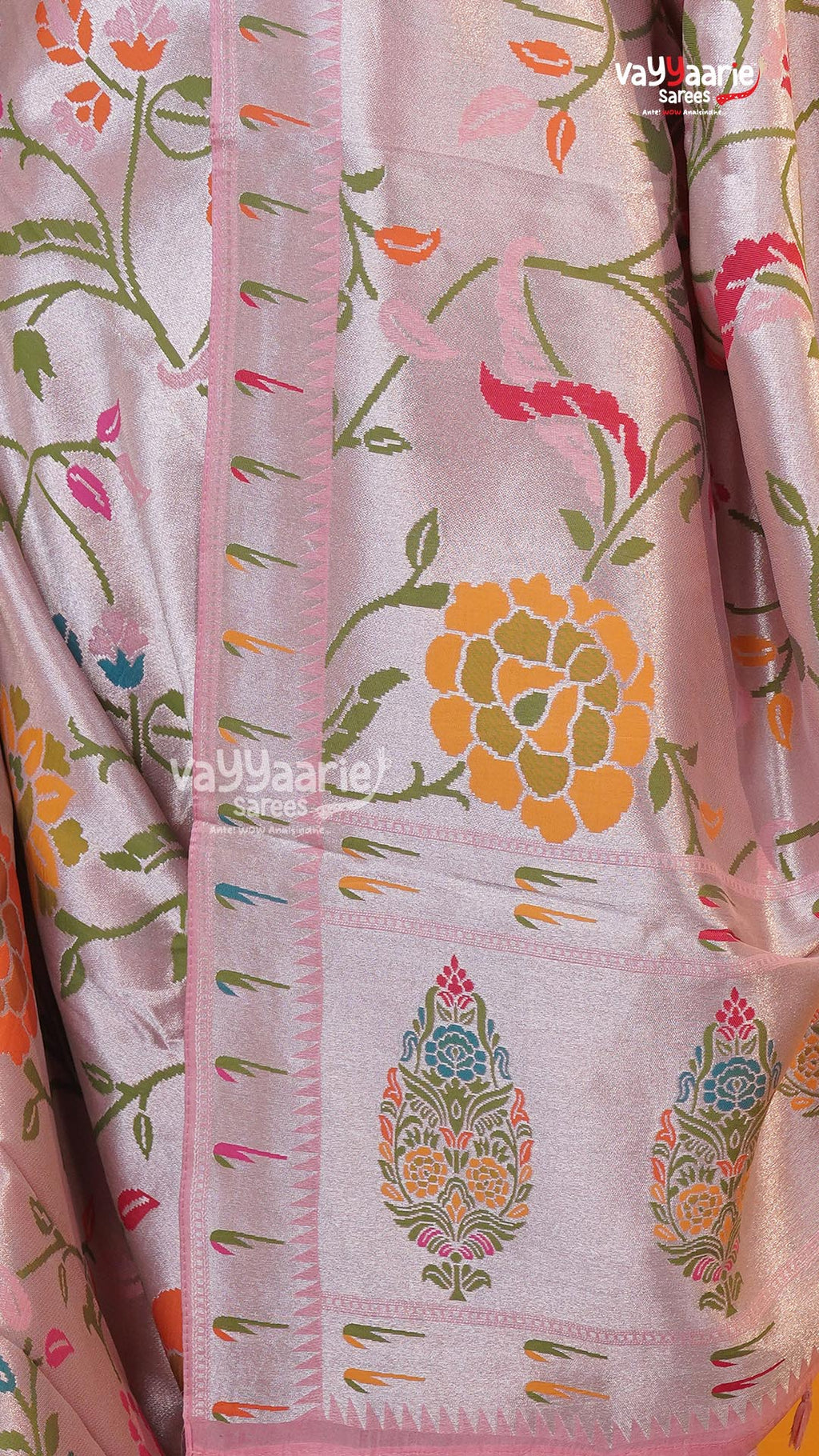 Peach Fancy Saree | Traditional Ethnic Saree | Vayyaarie Sarees