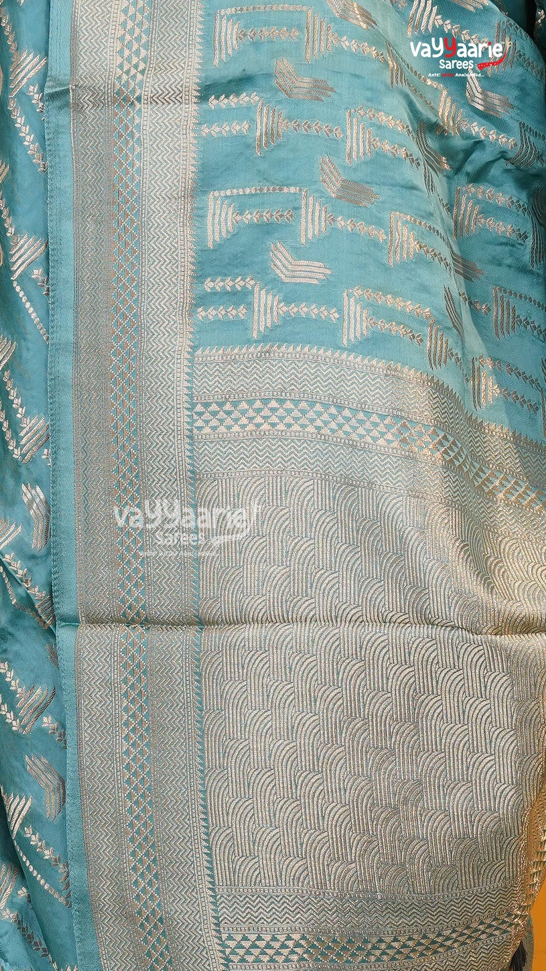 Sea Green Fancy Saree | Traditional Ethnic Saree | Vayyaarie Sarees