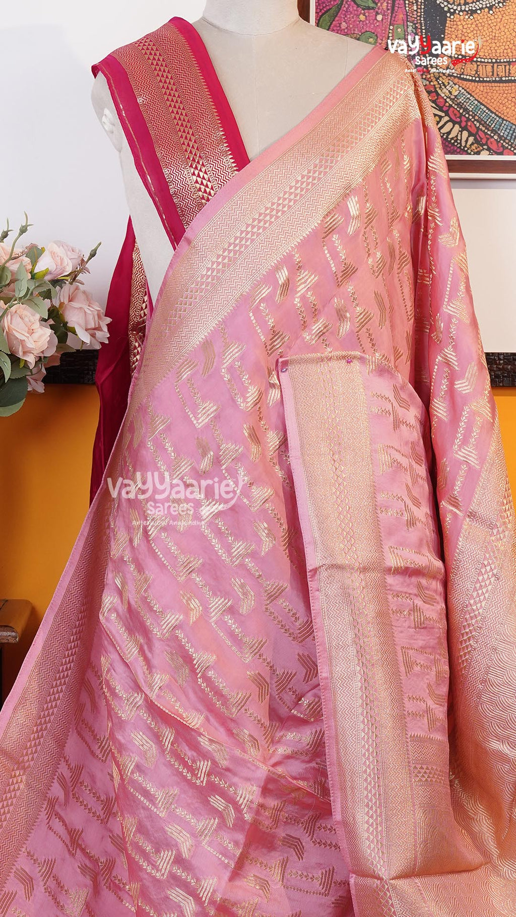 Pink Fancy Saree | Traditional Ethnic Saree | Vayyaarie Sarees