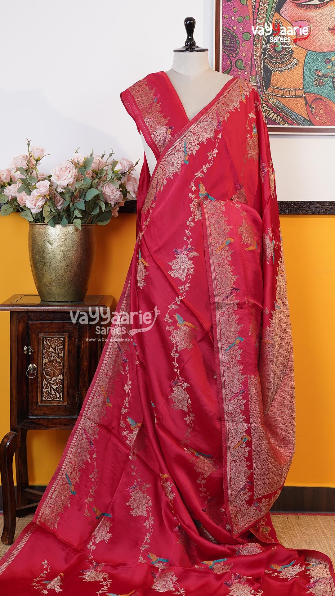 Red Fancy Saree | Traditional Ethnic Saree | Vayyaarie Sarees