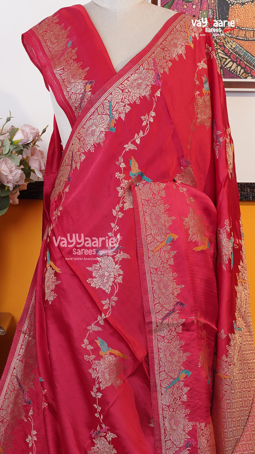Red Fancy Saree | Traditional Ethnic Saree | Vayyaarie Sarees