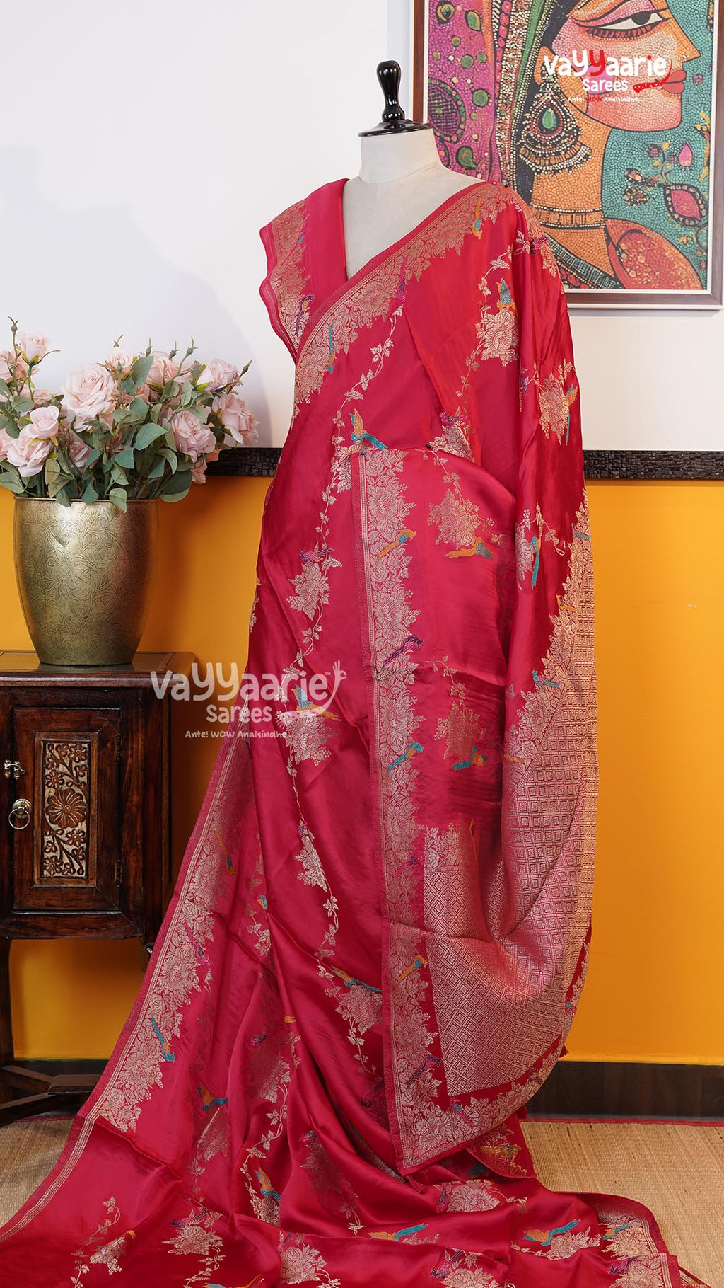 Red Fancy Saree | Traditional Ethnic Saree | Vayyaarie Sarees