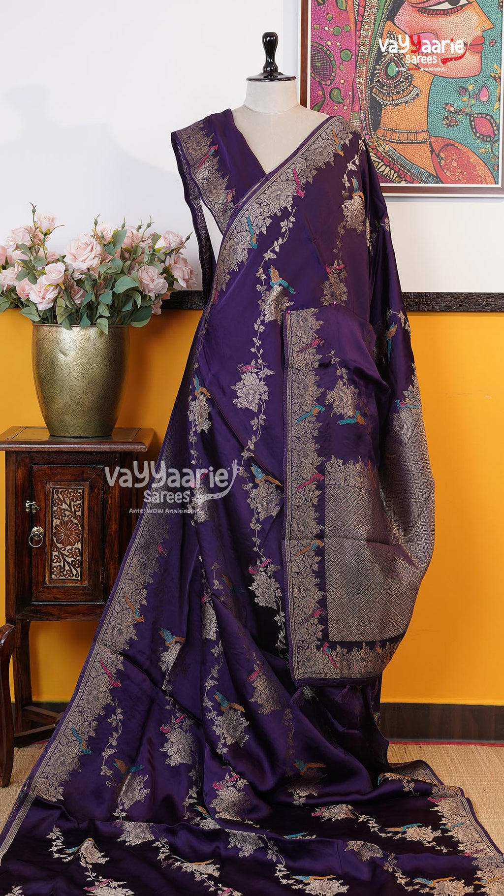 Violet Fancy Saree | Traditional Ethnic Saree | Vayyaarie Sarees