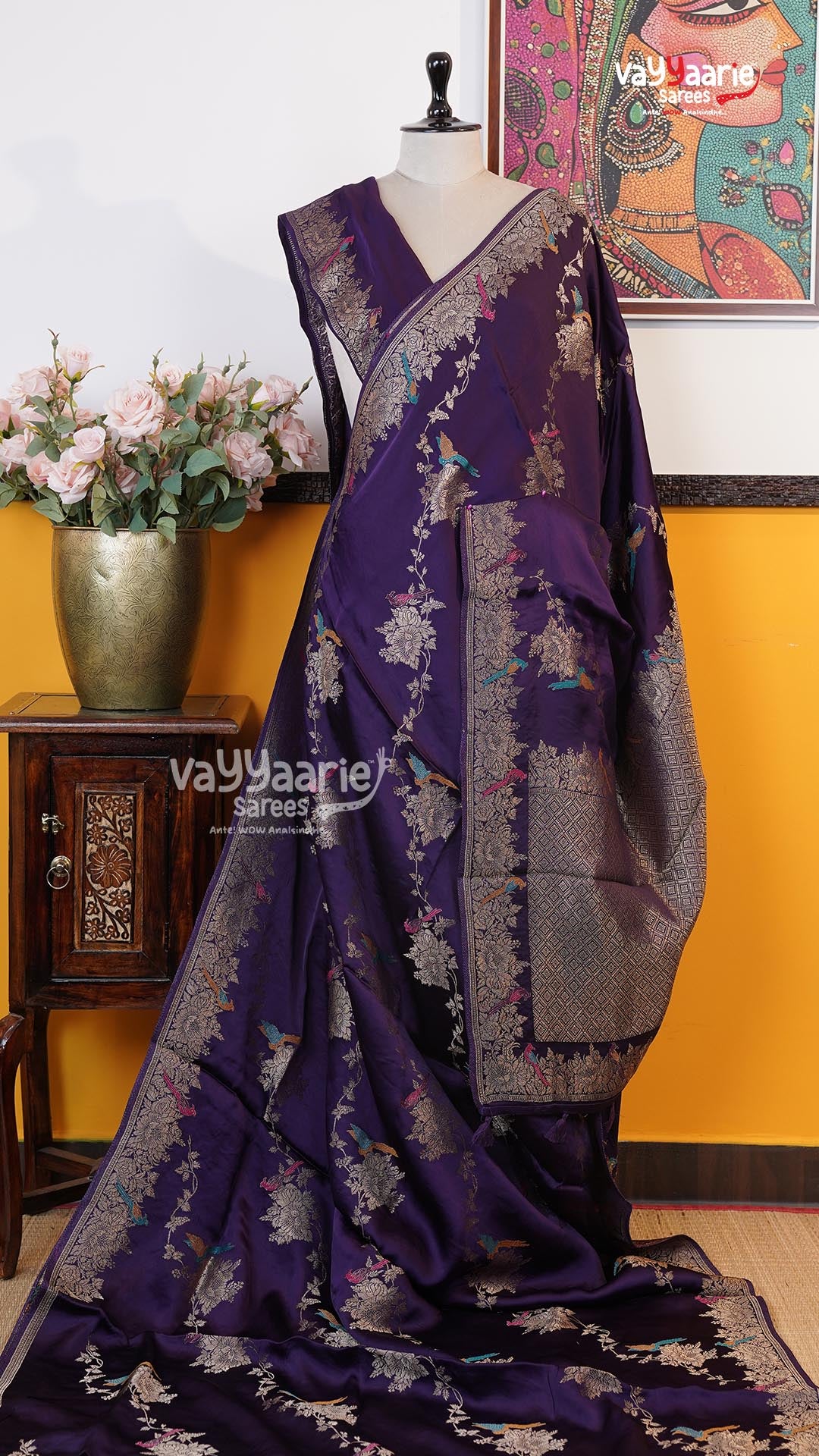 Violet Fancy Saree | Traditional Ethnic Saree | Vayyaarie Sarees