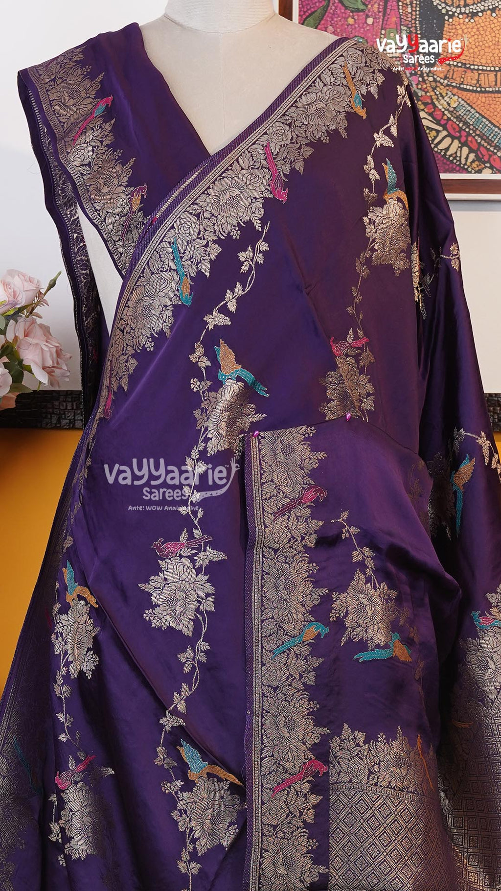 Violet Fancy Saree | Traditional Ethnic Saree | Vayyaarie Sarees
