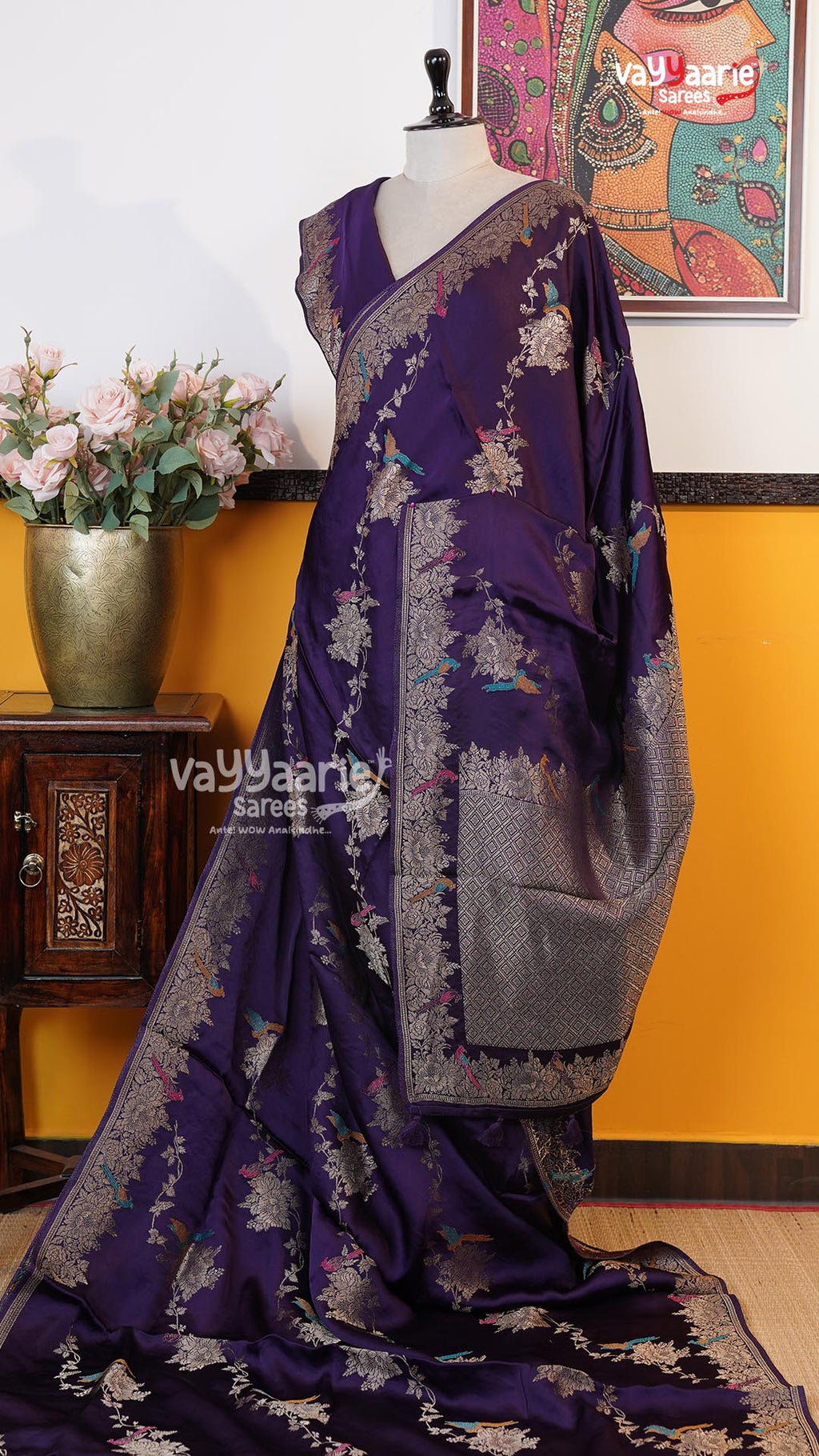 Violet Fancy Saree | Traditional Ethnic Saree | Vayyaarie Sarees