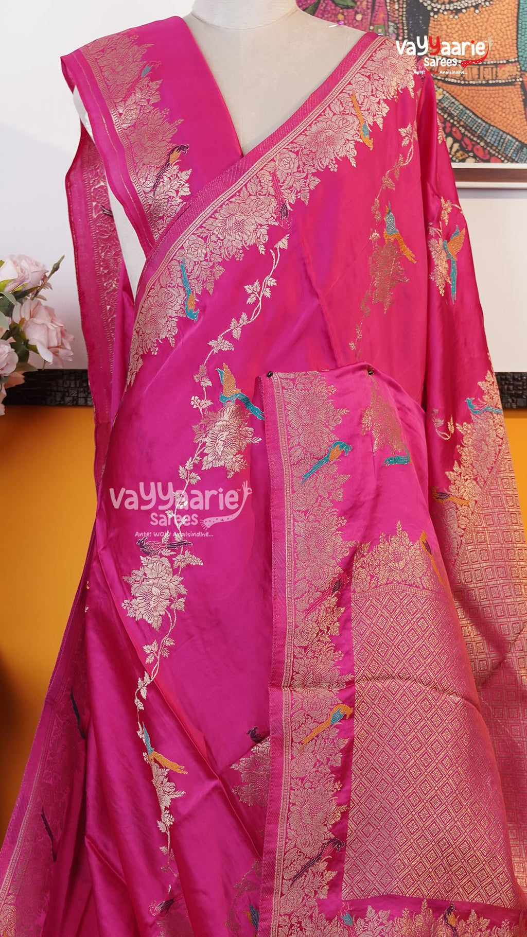 Rani Pink Fancy Saree | Traditional Ethnic Saree | Vayyaarie Sarees