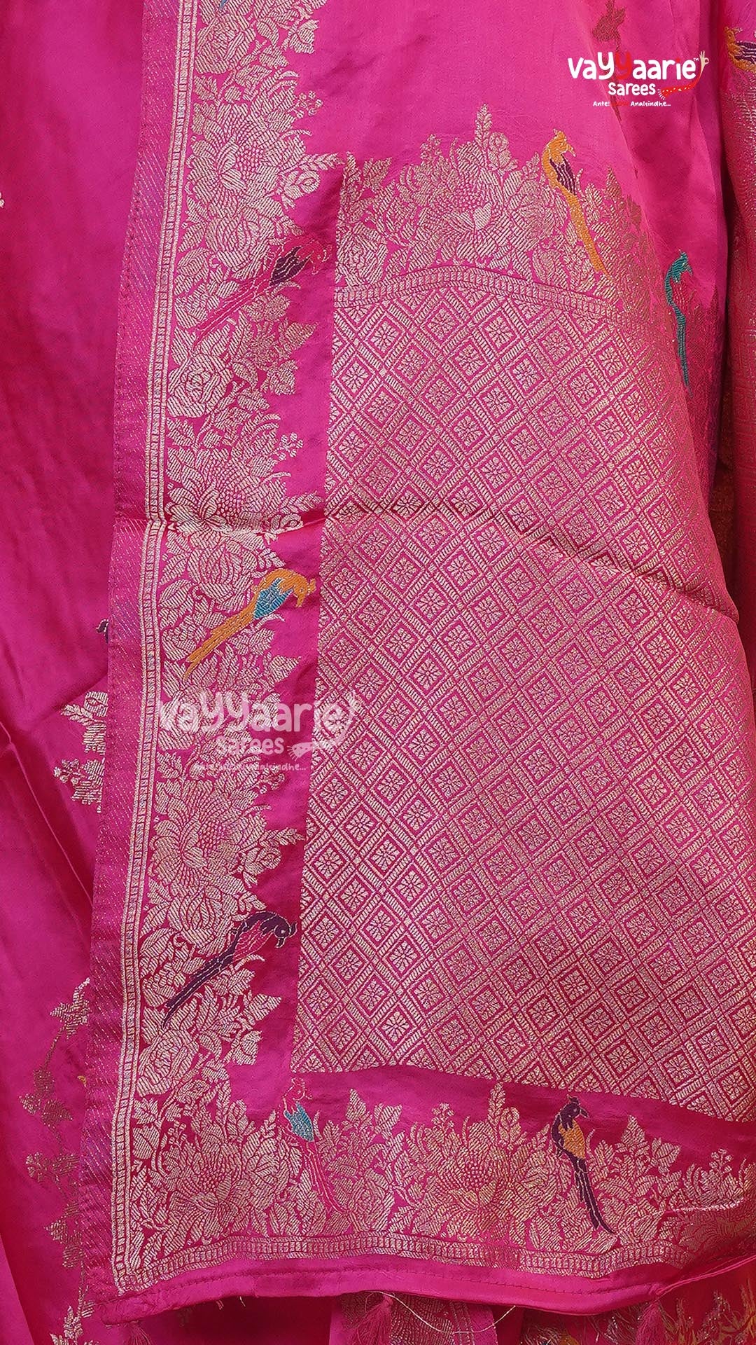 Rani Pink Fancy Saree | Traditional Ethnic Saree | Vayyaarie Sarees