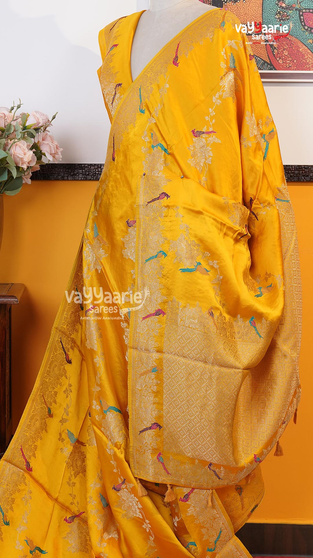 Yellow Fancy Saree | Traditional Ethnic Saree | Vayyaarie Sarees