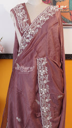 Chikoo Fancy Saree | Designer Ethnic Wear Saree | Vayyaarie Sarees