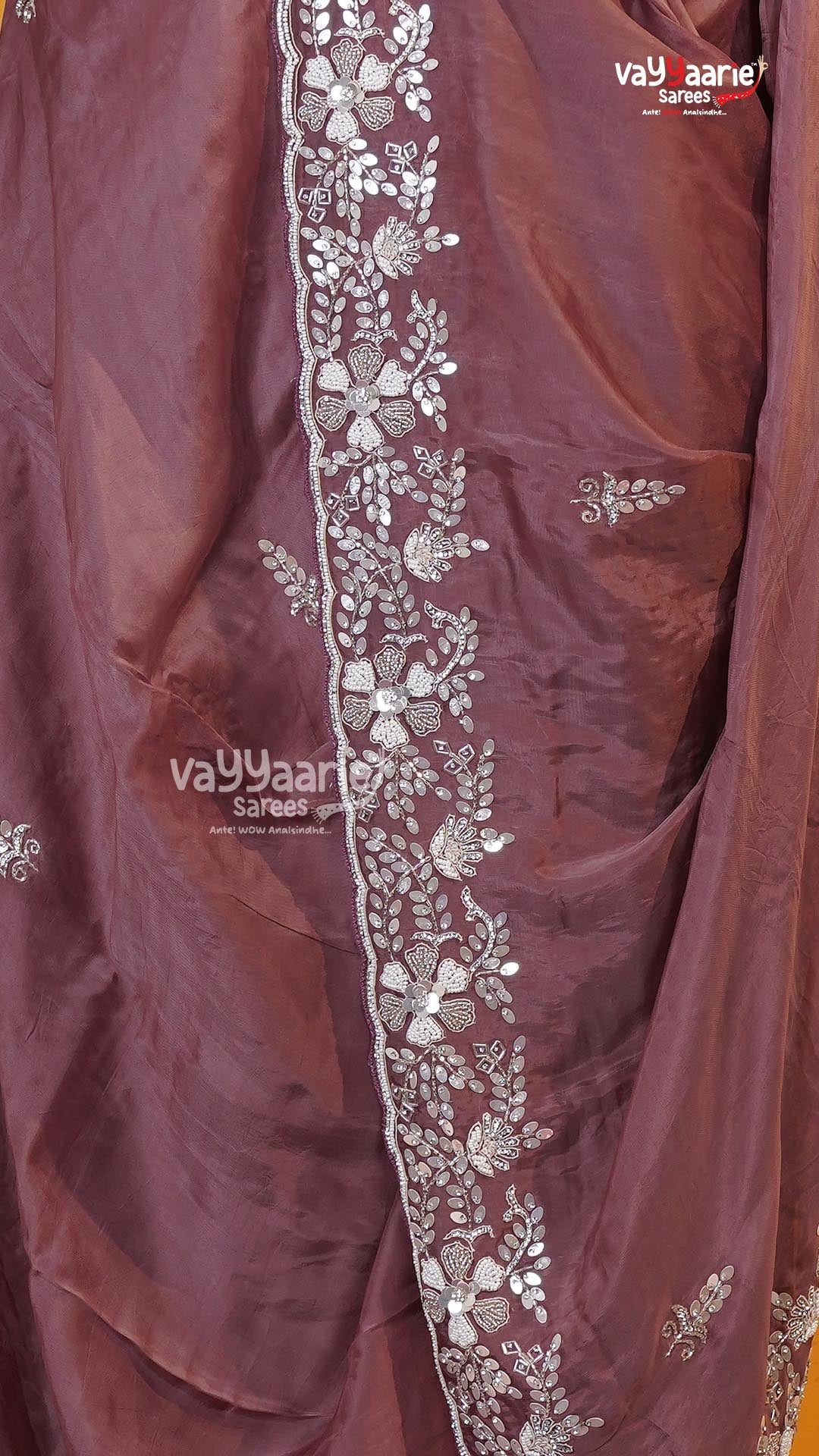 Chikoo Fancy Saree | Designer Ethnic Wear Saree | Vayyaarie Sarees