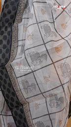 Cream Silk Kota Saree | Classic Handloom Saree | Vayyaarie Sarees