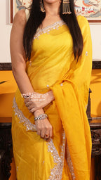 Gold Fancy Saree | Designer Ethnic Wear Saree | Vayyaarie Sarees