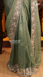 Pista Green Fancy Saree | Designer Ethnic Wear Saree | Vayyaarie Sarees