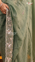 Pista Green Fancy Saree | Designer Ethnic Wear Saree | Vayyaarie Sarees