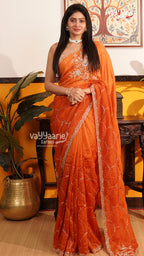 Orange Fancy Saree | Designer Ethnic Wear Saree | Vayyaarie Sarees