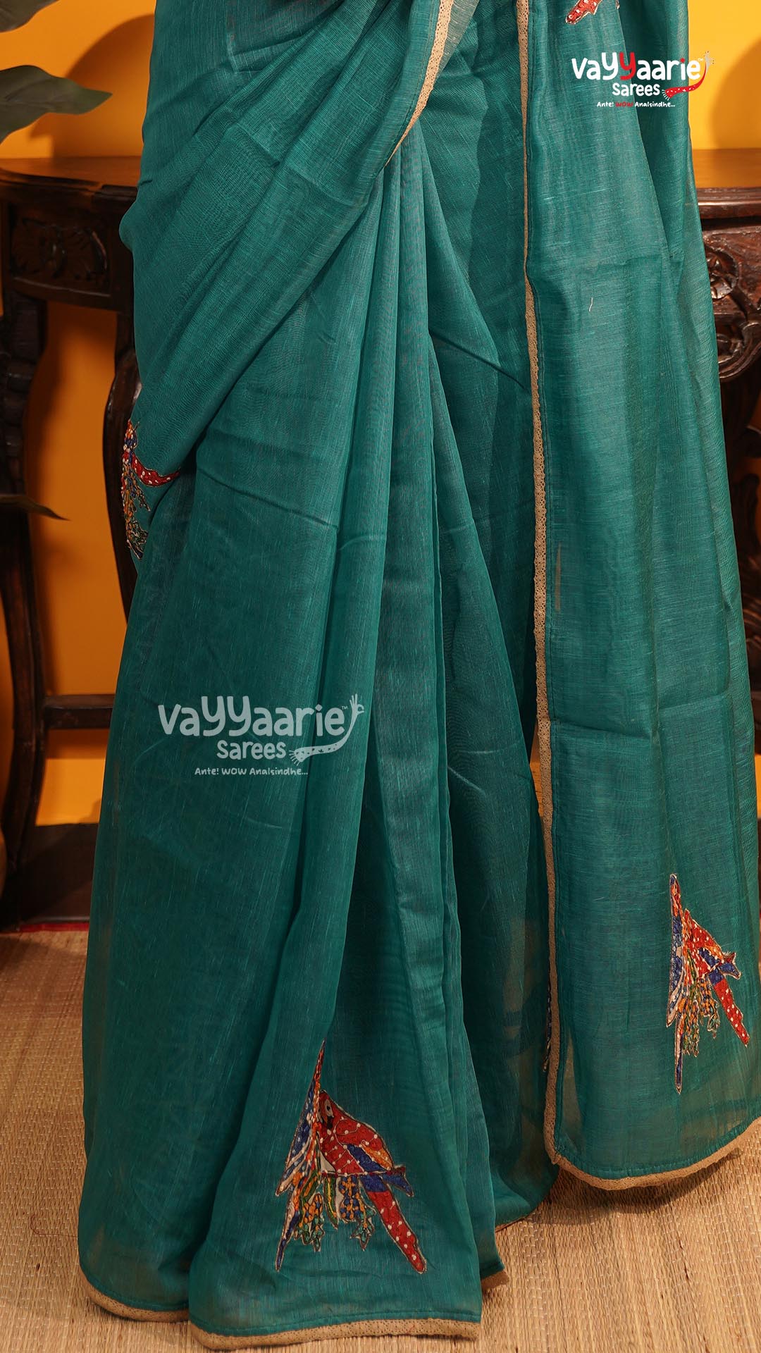 Rama Green Fancy Saree | Classic Handloom Saree | Vayyaarie Sarees