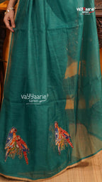 Rama Green Fancy Saree | Classic Handloom Saree | Vayyaarie Sarees
