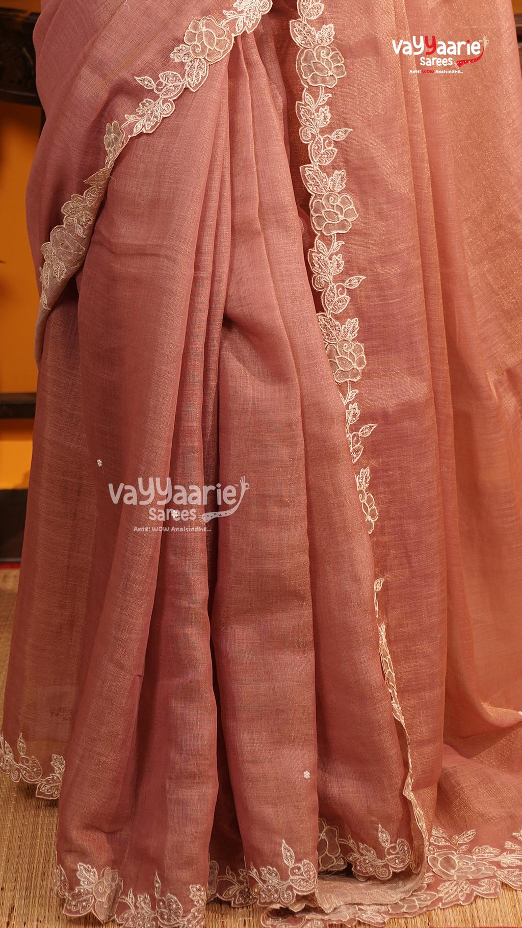 Peach Fancy Saree | Fancy Ethnic Wear Saree | Vayyaarie Sarees