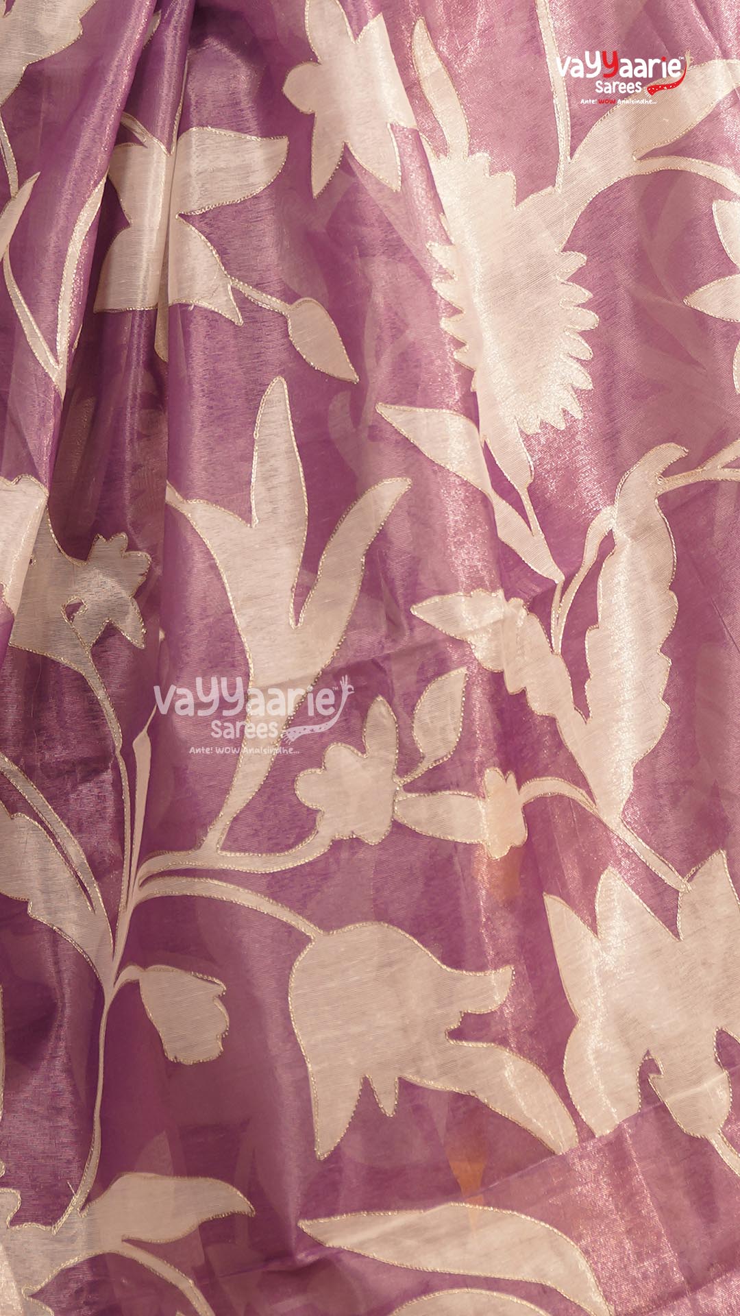Lavender Organza Saree | Fancy Ethnic Wear Saree | Vayyaarie Sarees