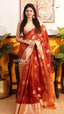 Rust Mushroom Saree | Fancy Ethnic Wear Saree | Vayyaarie Sarees