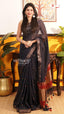 Navy Blue Tusser Saree | Classic Handloom Saree | Vayyaarie Sarees